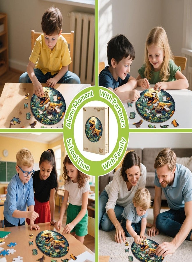 Aeekdook Wooden Puzzles for Kids Ages 4-6, Dinosaur 50 Pieces Kids Puzzle, Children Birthday Easter Puzzle Gift Idea, Educational Puzzles Toys for Boys and Girls (11.4 * 11.4in) - Image 5